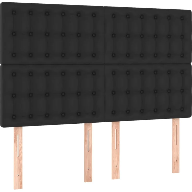 vidaXL LED Kopfteil Schwarz 144x5x118/128 cm Kunstleder 3122514 – Bild 4