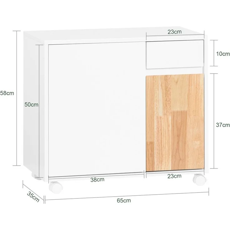 SoBuy ASK04-WN Schubladenschrank Büro, Spanplatte, Lackiert, Weiß, 63 x 88 x 42 cm – Bild 3