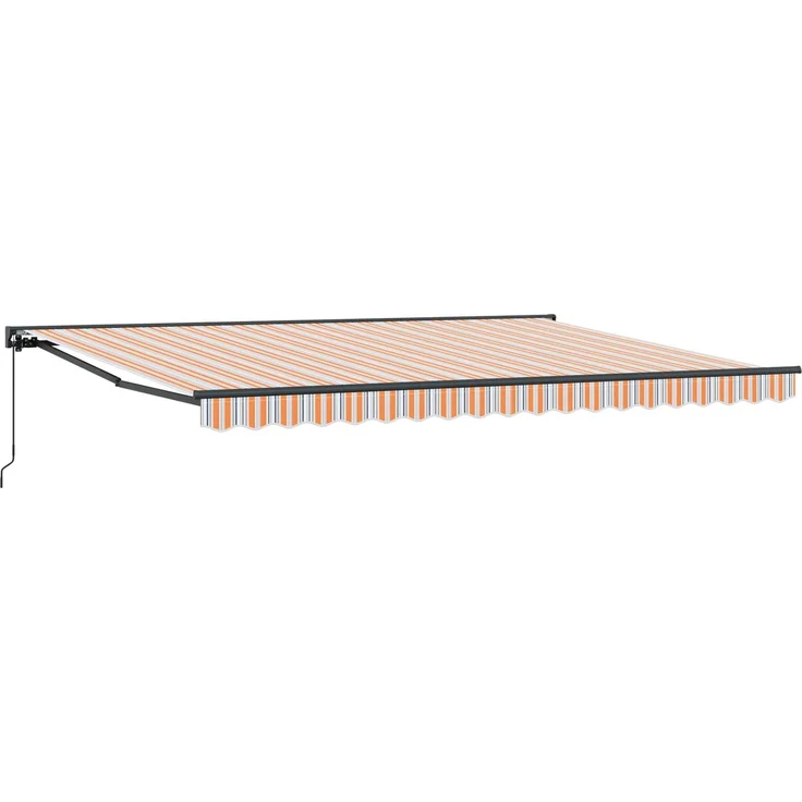 vidaXL Manuell einziehbare Markise Orange, Grau, Blau, Weiß 5 x 3,5 m 3420487 – Bild 2