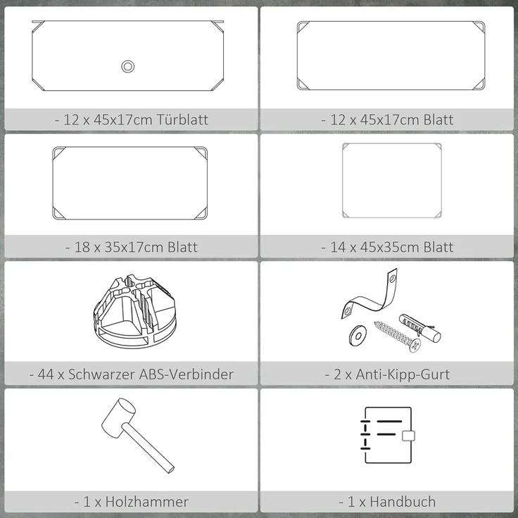 HOMCOM Schuhregal Kunststoffregal für 24 Paar Schuhe, Schuhkarton für Flur 1-tlg, DIY Steckregal Aufbewahrung von Schuhen – Bild 6