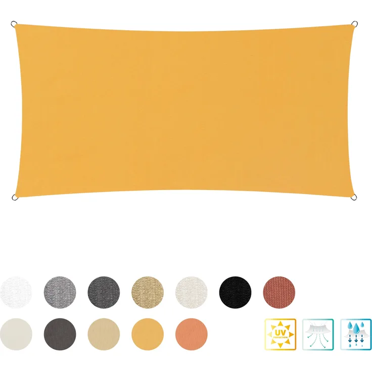 Lumaland Sonnensegel Polyester Rechteck 2x4 Meter Sand