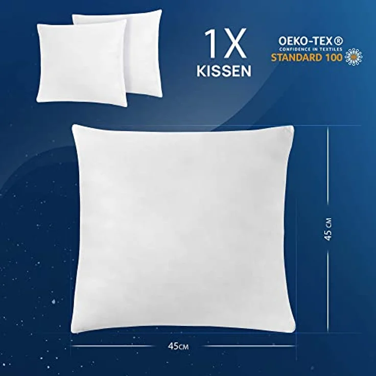LILENO HOME Federkissen 45x45 cm, antiallergisches Kopfkissen mit 450 g Federfüllung, waschbar bei 40°C, ideal für Allergiker und Kinder – Bild 5