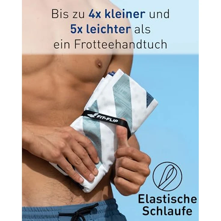 Fit-Flip Strandtuch XXL Mikrofaser, leicht und schnelltrocknend, 100% recyceltes Badetuch (Arrows 200x90cm) – Bild 5