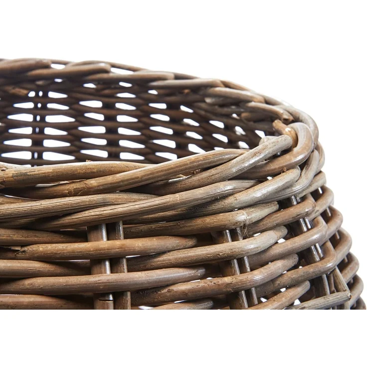 Kobolo Aufbewahrungskorb Wäschebehälter - Rattan - Stoffeinsatz und Deckel (1 St) – Bild 4