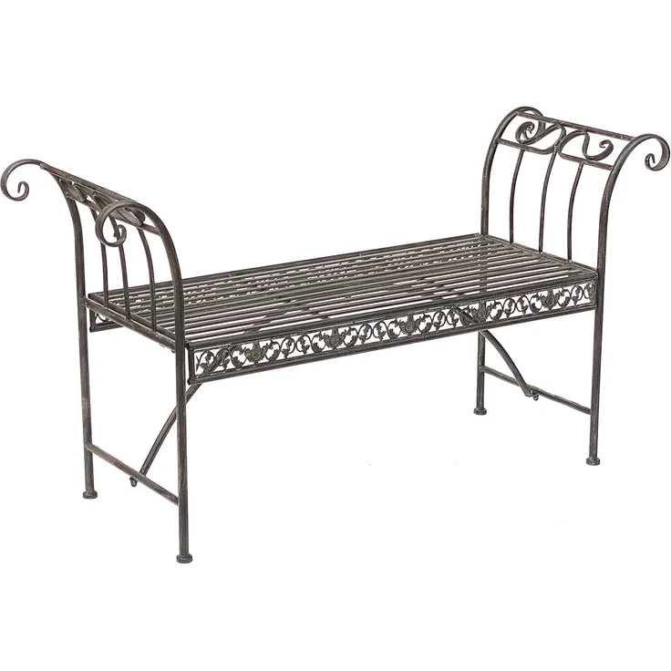 DanDiBo Gartenbank Wetterfest ohne Rückenlehne aus Metall Braun 96001 140 cm Bank Metallbank Sitzbank Garten – Bild 6