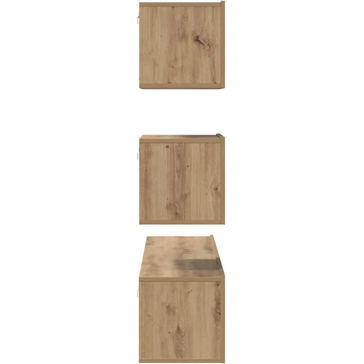 vidaXL TV-Schrankset Wandmontiert 4 pcs Artisan-Eiche Holzwerkstoff 3393395 – Bild 7