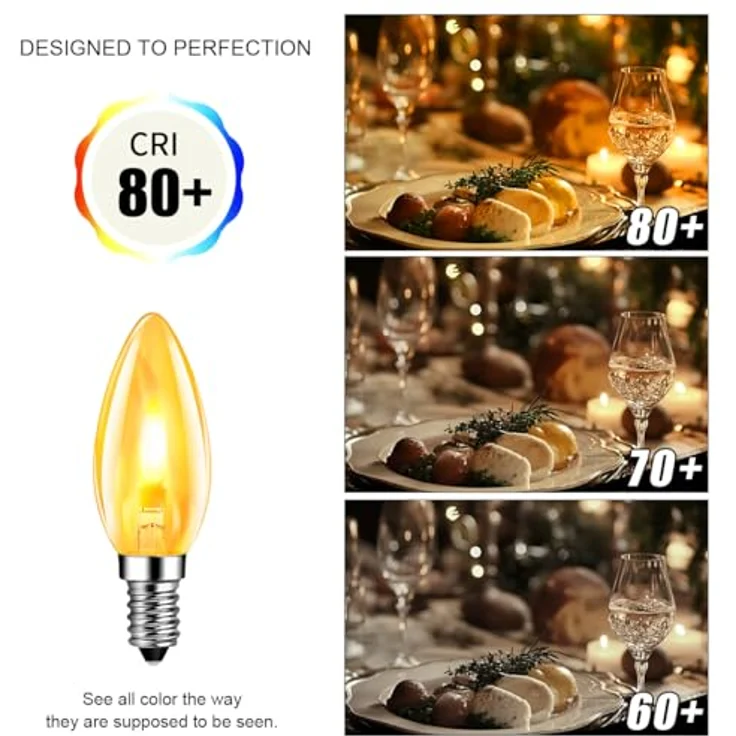 LVWIT LED Kerzen Glühbirne Flackernde Flamme E14 Warmweiss 1W, Flammeneffekt Stimmungslicht Flackerlampe 1800K für Zuhause Garten Bar Halloween Weihnachten, Ersetzt 3W Glühlampen, 6er Pack – Bild 7
