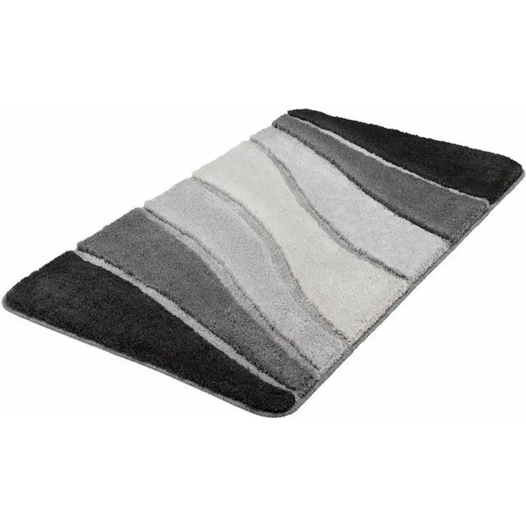 MEUSCH Badematte Ocean, Höhe 23 mm, rutschhemmend beschichtet, fußbodenheizungsgeeignet, Kunstfaser, Badteppich, Wellen Design, mit Farbverlauf, Hoch-Tief Effekt, waschbar