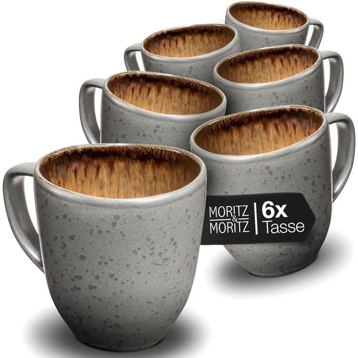Moritz & Moritz ORGANIC 6tlg. reaktiv amber Tassen Set – Bild 1