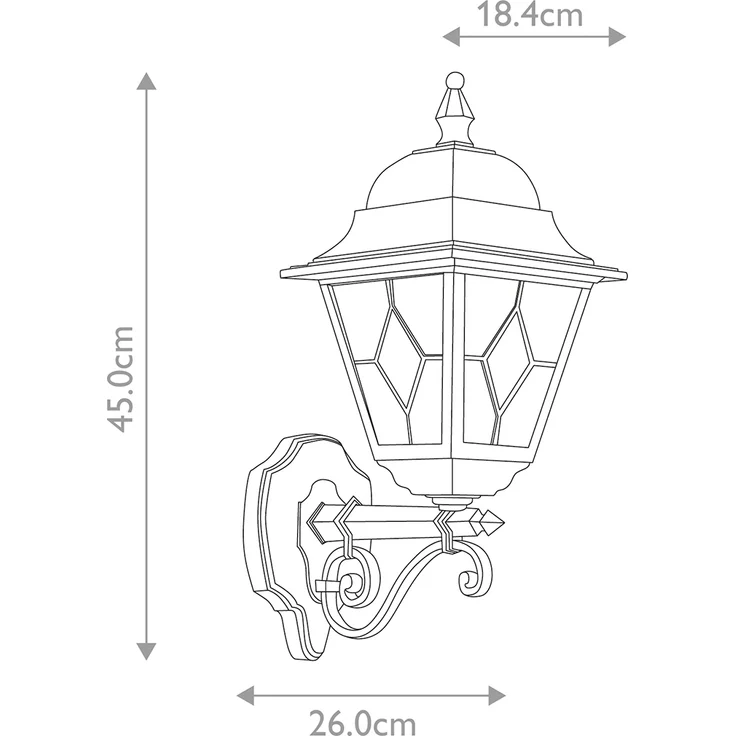 Außenleuchte, Wandlampe, Laterne, H 45 cm, Schwarz – Bild 9