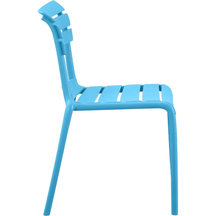 CLP Gartenstuhl Kebren stapelbar wetterfest UV-beständig bis 150 kg ohne Armlehnen,blau – Bild 5