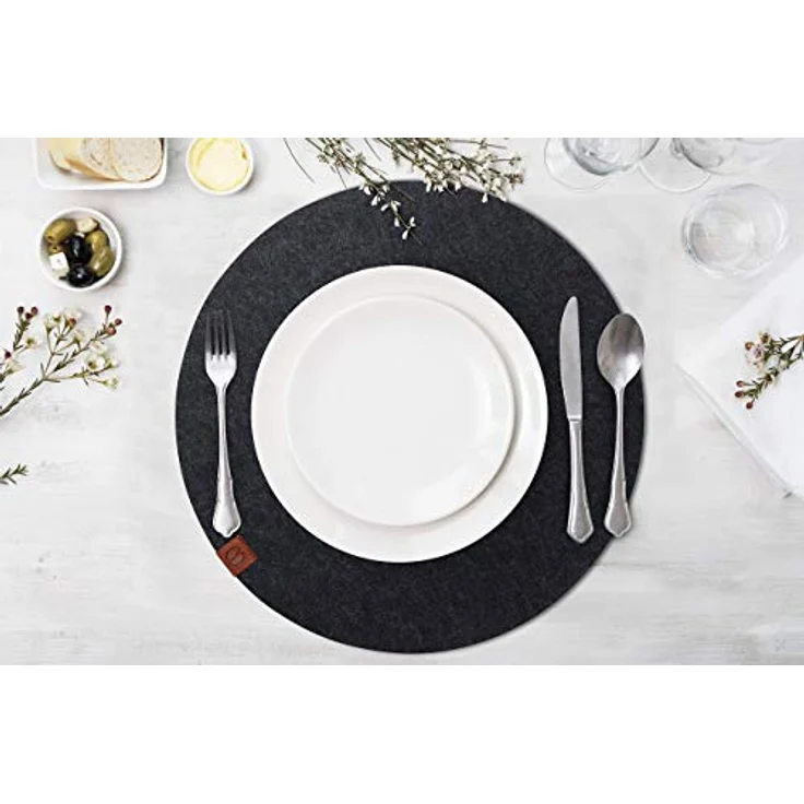 Loco Bird Platzset Tischset aus Filz, 6er Set Rechteckig, 38 cm Telleruntersetzer, (Tischset), abwischbare Tischuntersetzer Platzdeckchen – Bild 3