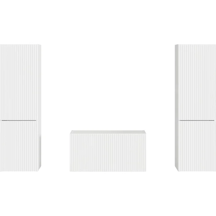 vidaXL TV-Schrankset 5 pcs Hochglanz Weiß Holzwerkstoff 3409100 – Bild 8