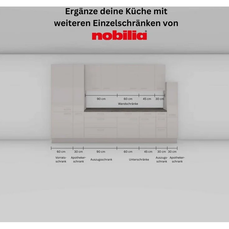 nobilia® Backofenumbauschrank "Structura", Ausrichtung wählbar, mit Schublade und zwei Auszügen und einer Tür, vormontiert, Breite/Höhe: 60/216,6 cm – Bild 4