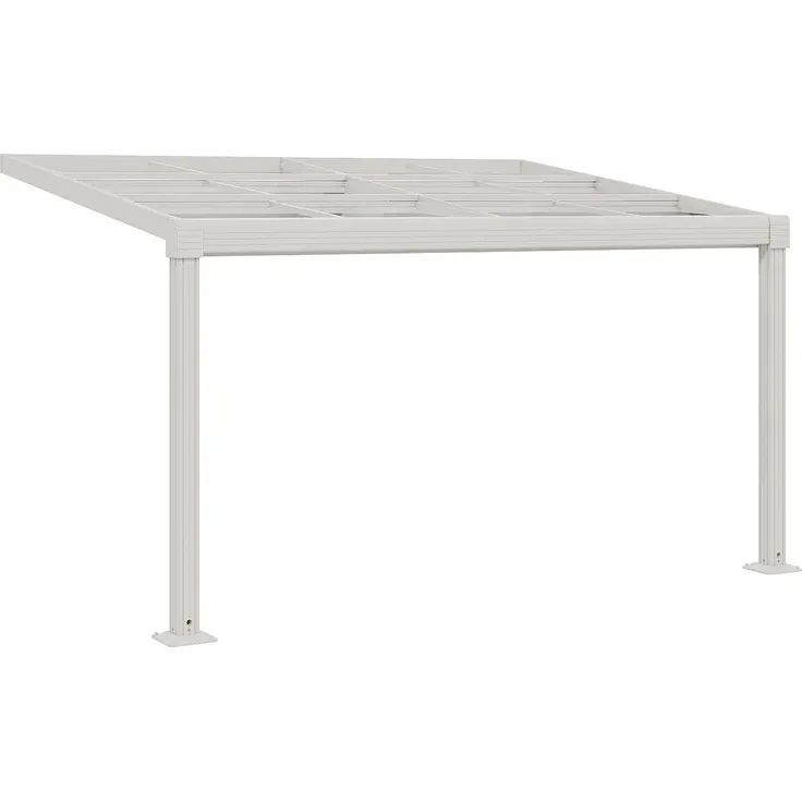 Vente-unique - IZEDA Terrassenüberdachung PlastikMetall Weiß - B 298 cm x H 200 cm x L 400 cm – Bild 2