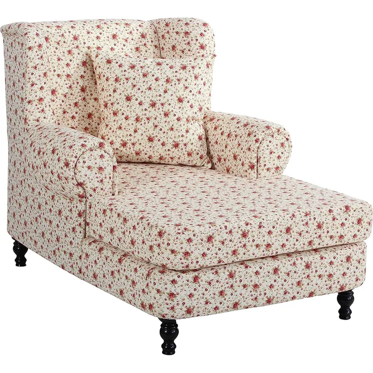 Mareille Big Sessel Flachgewebe Beige Buche Nussbaumfarben