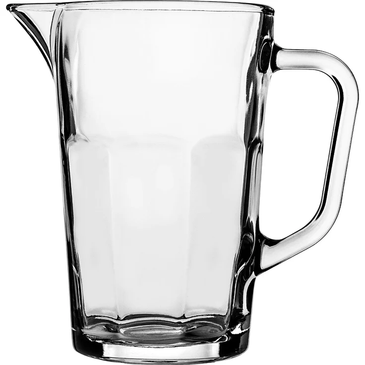 KADAX Krug, Glaskanne, Glaskrug aus robustem Glas, Wasserkrug mit Auslauf und handlichem Griff, Glaskaraffe für kalte Getränke, Saft, Milch, Eistee, transparent – Bild 4