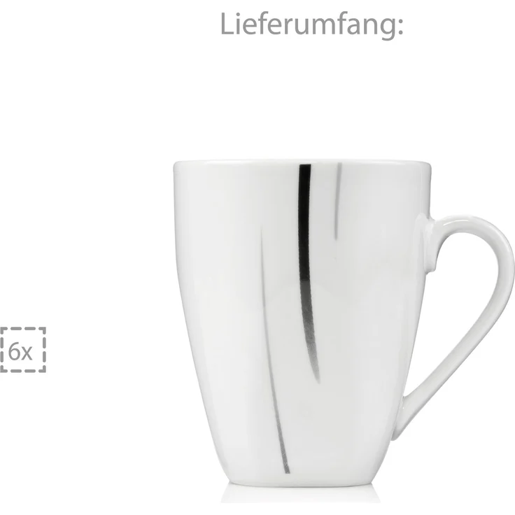 SÄNGER Kaffeebecher Set Bilgola Black Lines 6 teilig – Bild 5
