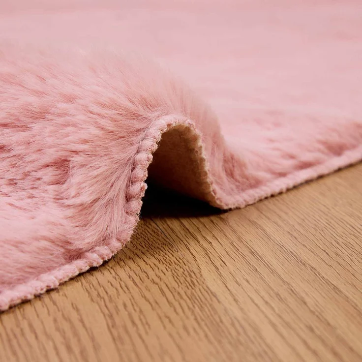 vidaXL Rutschfester Kunstfellteppich Olite Rosa 240 x 340 cm Polyester 42021706 – Bild 4