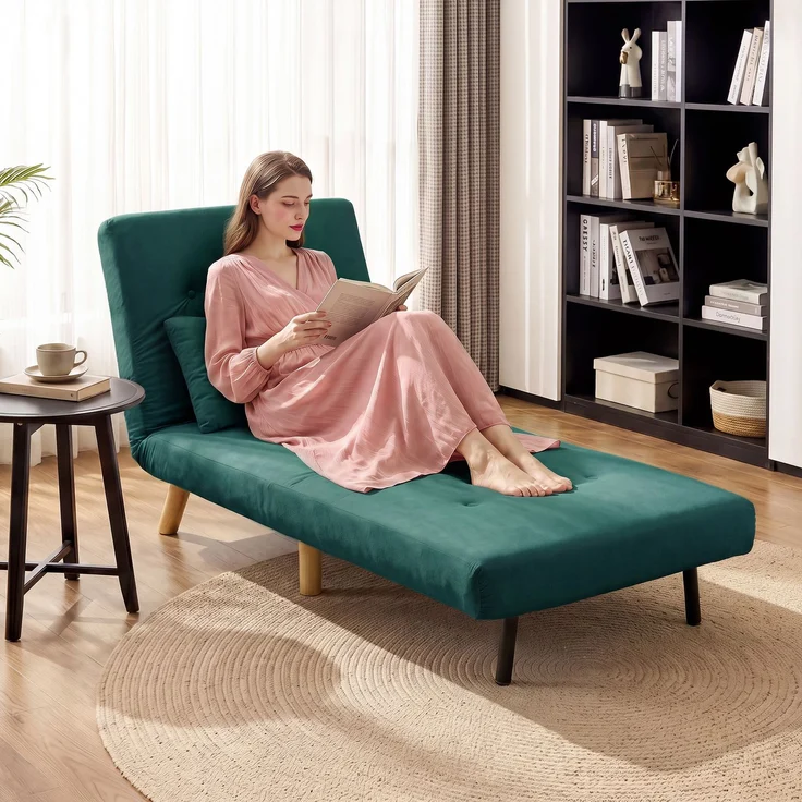 MELAYR, 3-in-1 Schlafsessel, Klappsessel mit Schlaffunktion, 78 x 72 x 79 cm, Dunkelgrün – Bild 3