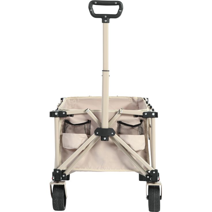 Faltbarer Bollerwagen 80L mit All-Terrain-Rädern, 77x48x45 cm, 60 kg, Beige – Bild 4