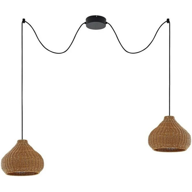 Lucande Hängeleuchten Taniola, Holz IP44, 2x15 W LED – Bild 5