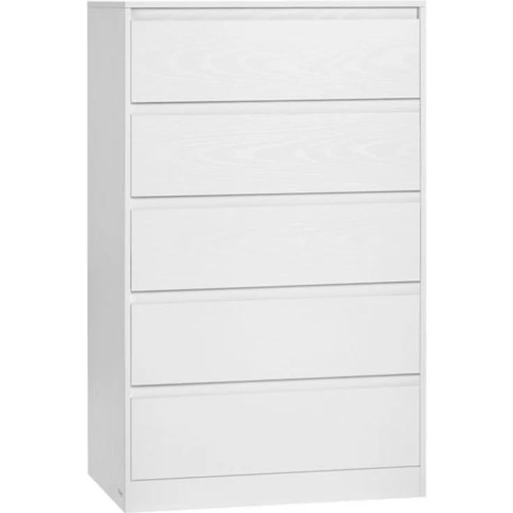 VASAGLE Kommode, Aufbewahrungsschrank, mit 5 Schubladen, für Schlafzimmer, 40 x 60 x 97,4 cm, modern, weiß – Bild 2