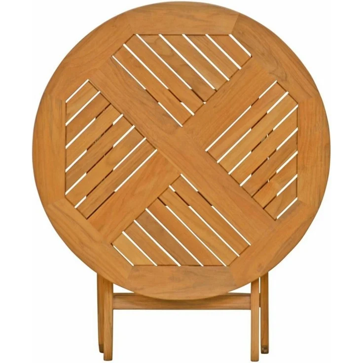 Kai Wiechmann Klapptisch Teak Gartentisch klappbar rund als wetterfester Holztisch aus Teak, klappbarer und unbehandelter Teakholztisch – Bild 3