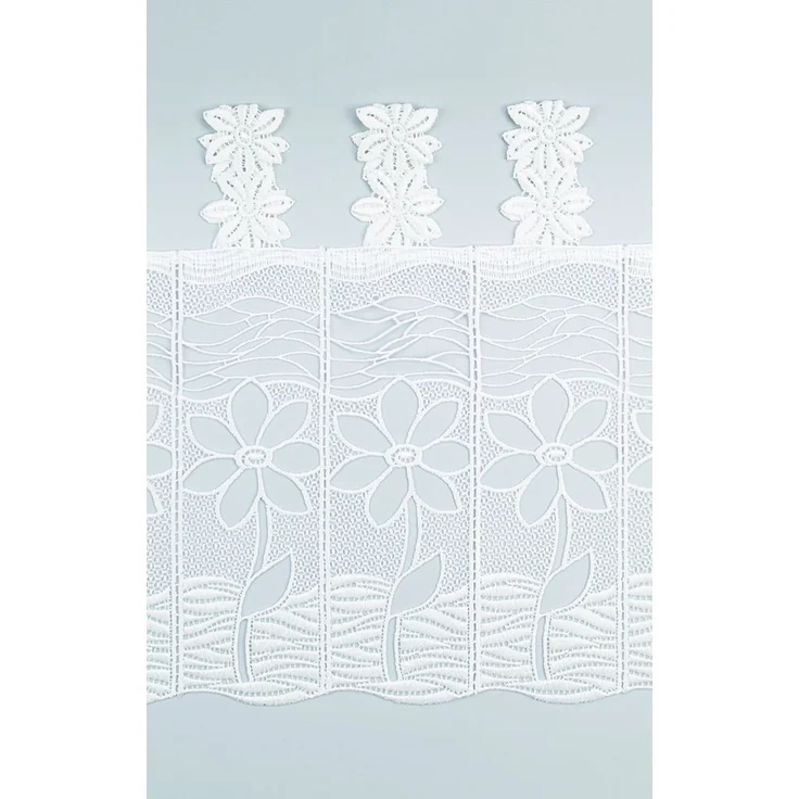 Scheibengardine Plauener Spitze - Blüte (Bx H) 72cm * 32cm weiß – Bild 5