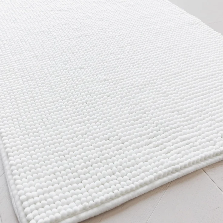 Sonive Badematte rutschfest 50x80 cm, Weich, Weiß | Badezimmerteppich & Bettvorleger, Rutschfest, Saugfähig & Maschinenwaschbar für Bad, Wohnzimmer