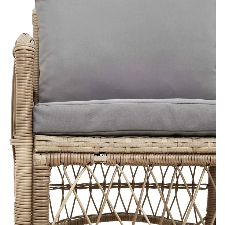 vidaXL Gartenstuhl mit Kissen Beige 73 x 61 x 77 cm Poly-Rattan 42006220 – Bild 3