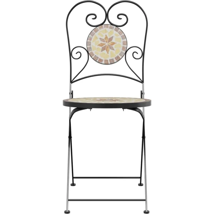 vidaXL Bistrostühle 2 Stk. Klappbar Terrakottarot und Weiß Keramik 4003407 – Bild 6