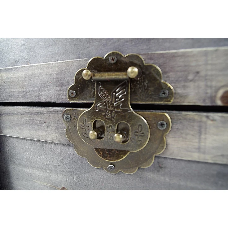 Kobolo Truhe Kiste KUBA aus Holz grau 70x35x38 cm – Bild 5