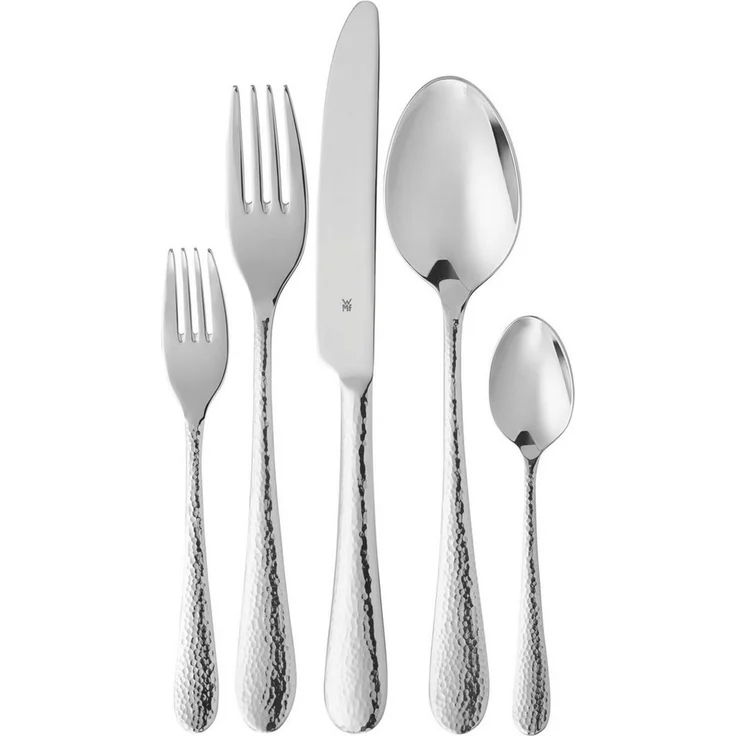 WMF Besteck-Set Sitello (60-tlg), 12 Personen, Cromargan® Edelstahl Rostfrei 18/10, geschmiedete Messer, farbecht, Wellenschliff, spülmaschinenfest – Bild 1