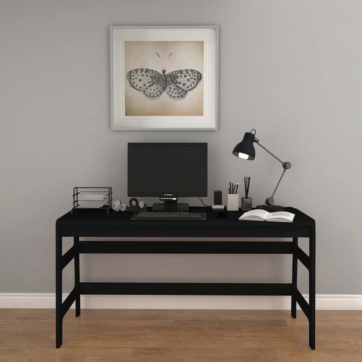 Skye Decor 'CPT4804-150' Schreibtisch mit Bücherregal, Schwarz, 150 x 75 x 60 cm – Bild 2