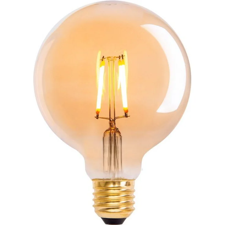 näve LED-Leuchtmittel Dilly, E27, 3 St, Warmweiß, Set of 3 LED bulbs, E27/4.1W "Dilly" Reto Kugel, Deko Globlampe – Bild 4