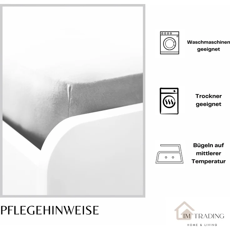 Jersey Spannbettlaken 100% Baumwolle 140-160x200 cm + 25 cm Rundumgummizug Hellblau – Bild 7