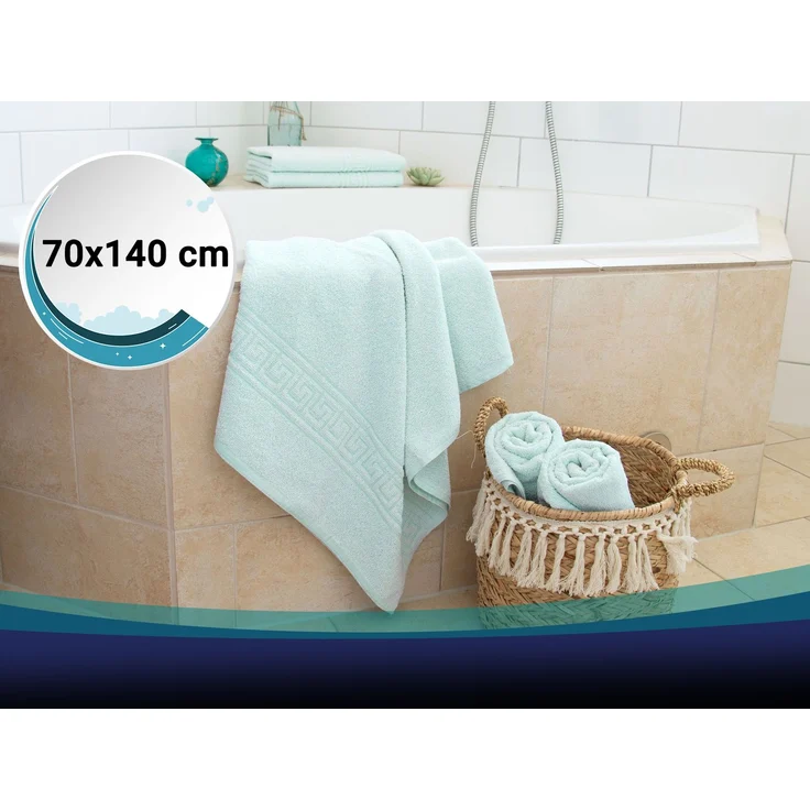 ZOLLNER Duschtücher 5er Set, 70x140 cm, grün, Baumwollmix – Bild 3