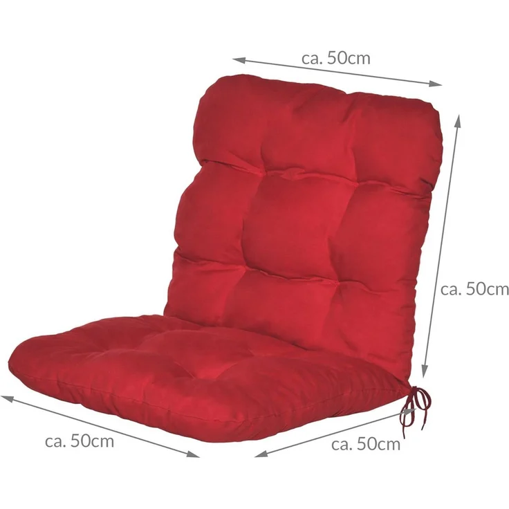 Beautissu Niederlehner Auflage Flair NL 100 x 50 x 8 cm Rot – Bild 3