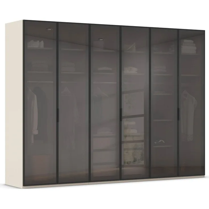 rauch Kleiderschrank Schrank Garderobe SKAT SHINE Breiten 151/201/251/301cm, Höhe 223/235cm (3 verschiedene Ausstattungen BASIC/CLASSIC/PREMIUM (inkl. SOFT-CLOSE) edle Schrankfront mit hochwertigen Glasrahmentüren MADE IN GERMANY