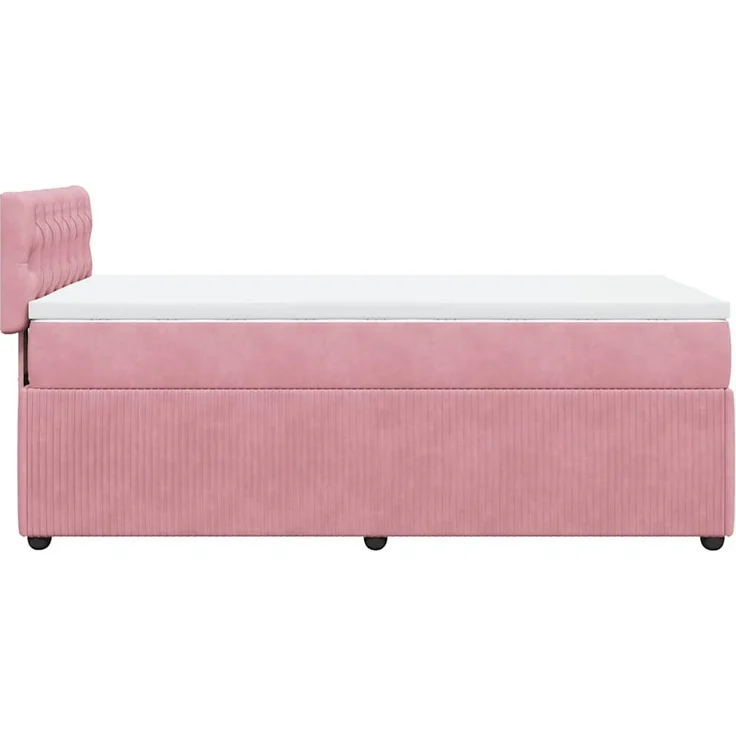 vidaXL Boxspringbett mit Matratze Rosa 90x200 cm Samt 3287649 – Bild 9