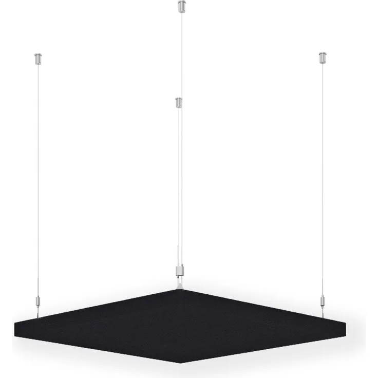 Rheinland Möbel FocusWall DAQ0707 – Quadratischer Akustik-Deckenabsorber 70×70 cm in Stofffarbe Sombrero inkl. Chrom-Stahlseilen - Made in Germany - Klasse A, Stoffbezug, schwer entflammbar