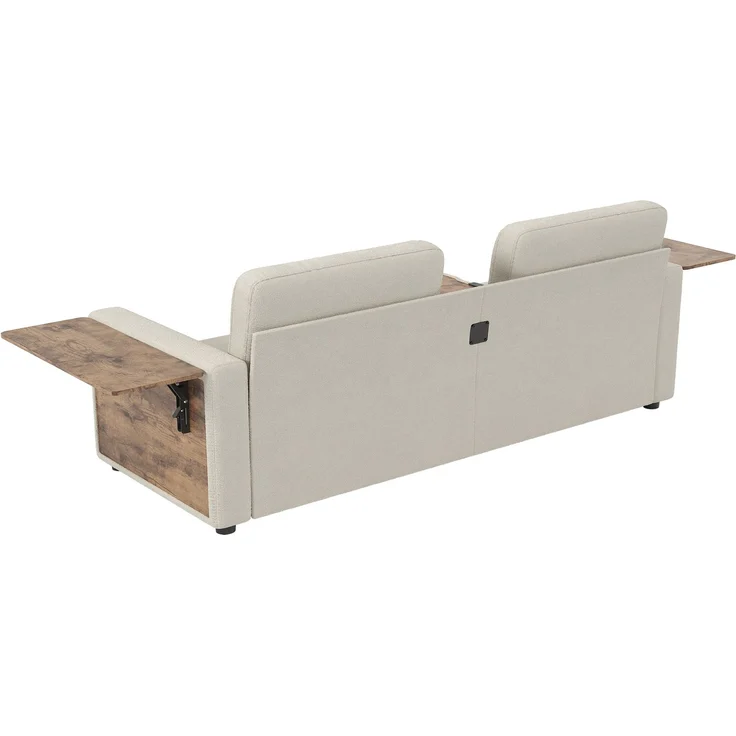 ZUBALIYA Schlafsofa 71x57.5 cm, mit Schreibtisch, mit Schubladen, mit Stauraum, mit Ablageflächen, mit Ausziehbett, Beige – Bild 18