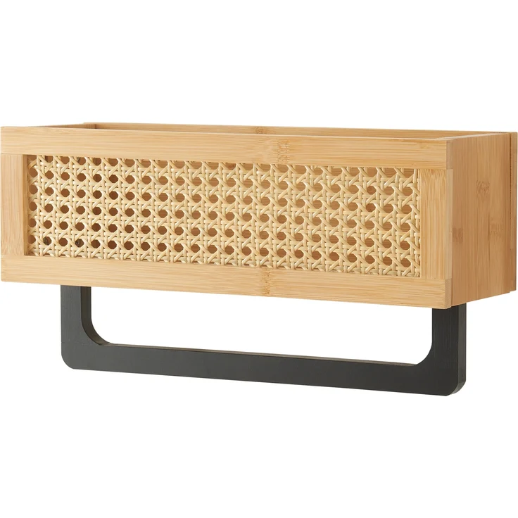 Wandregal Tervola 36x13x19 cm Bambus Rattanoptik [en. casa] – Bild 3