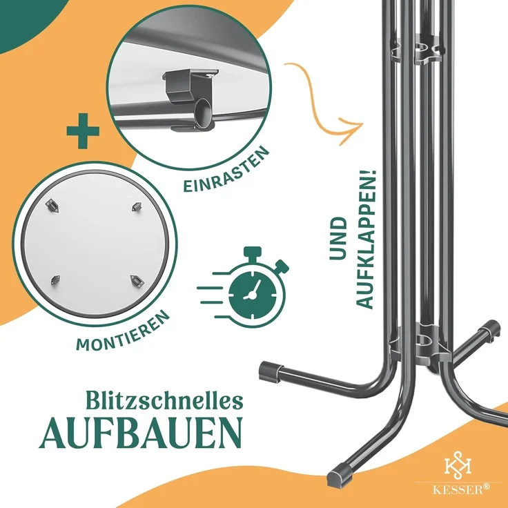 KESSER® Gastro Stehtisch klappbar - Gastronomie Bistrotisch rund - Wetterbeständiger Klapptisch Gartentisch - Runder Partytisch - Hitzebeständig - Stabil und sicher Anthrazit, Ø 60 cm, 2er Set – Bild 6