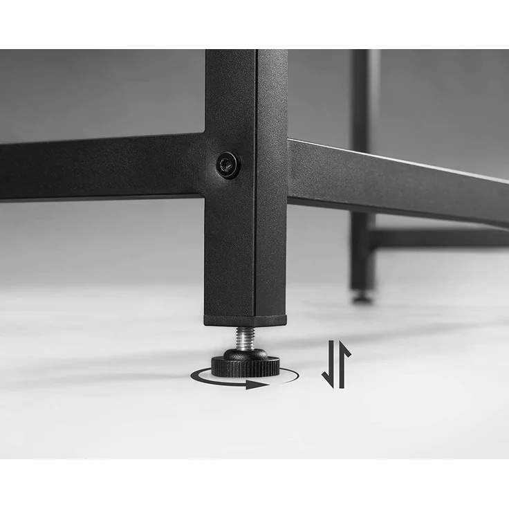 VASAGLE Schreibtisch, Computertisch, schmaler Bürotisch, 100 x 50 x 75 cm, Arbeitszimmer, Homeoffice, Büro, einfacher Aufbau, Metall, Industrie-Design, vintagebraun-schwarz LWD41X – Bild 9