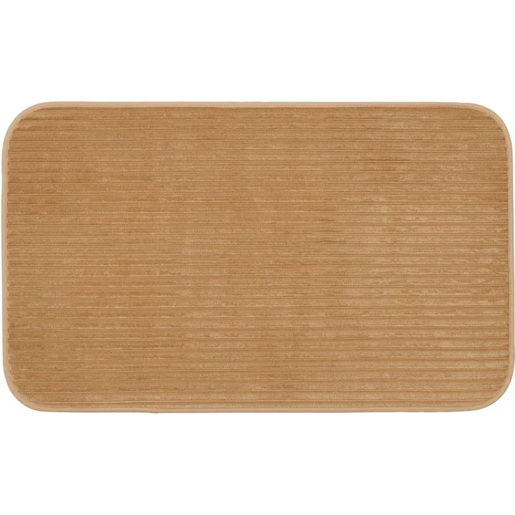 Gözze Badematte Berlin, Höhe 7 mm, rutschhemmend beschichtet, fußbodenheizungsgeeignet, Polyester, rechteckig, Badteppich, Uni Farben, Cord Optik, waschbar