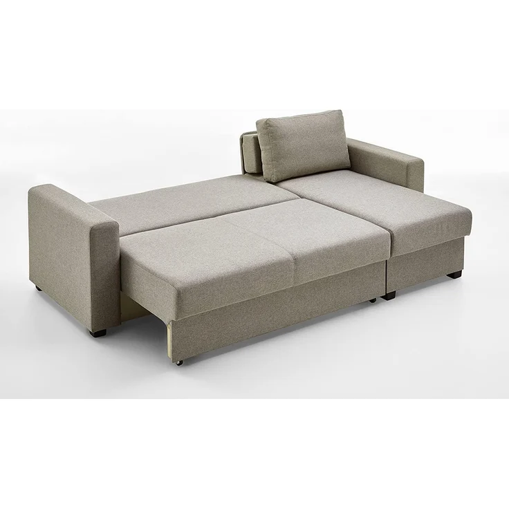 Atlantic Home Collection Dublin Schlafsofa mit Bettkasten, Polyester, Warmes Grau, L-Form Sofa – Bild 7