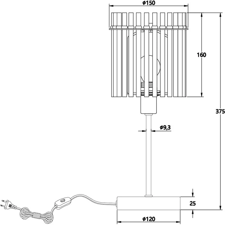 Tischleuchte, Metall, Gold, Glasstäbe, E14, H 37,5 cm – Bild 10