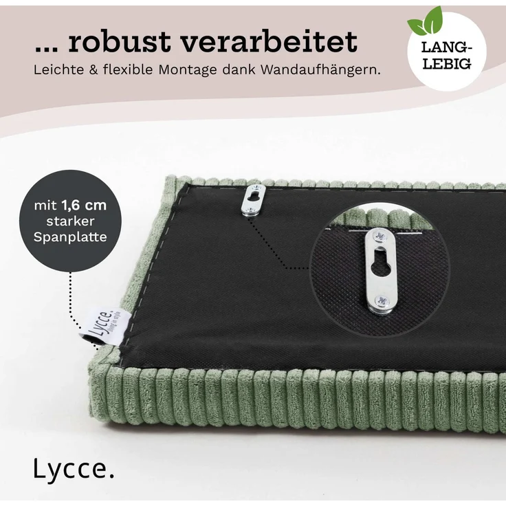 Lycce Kopfstütze Wandkissen Cord - Wandpolster Kopfteil Betten & Rückenkissen Sitzbank, (1 St) – Bild 6